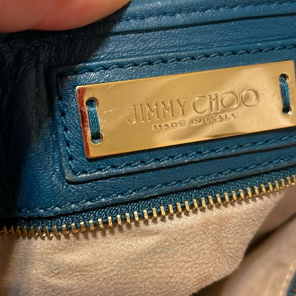 Jimmy Choo Teal Star-Studded Tote